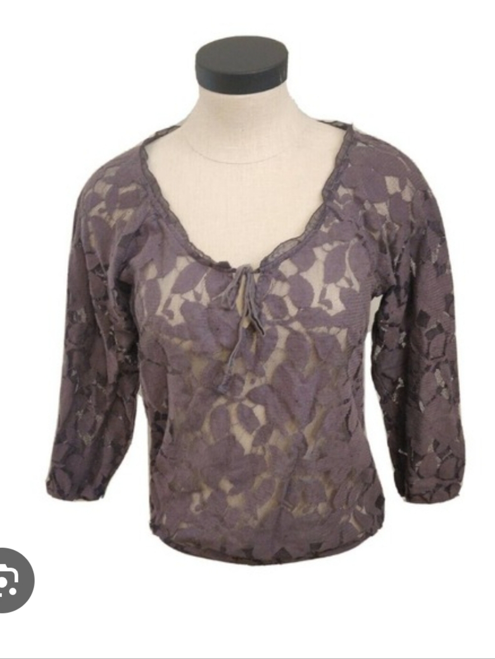 American Eagle Women’s Purple Lace Tie-Front Top